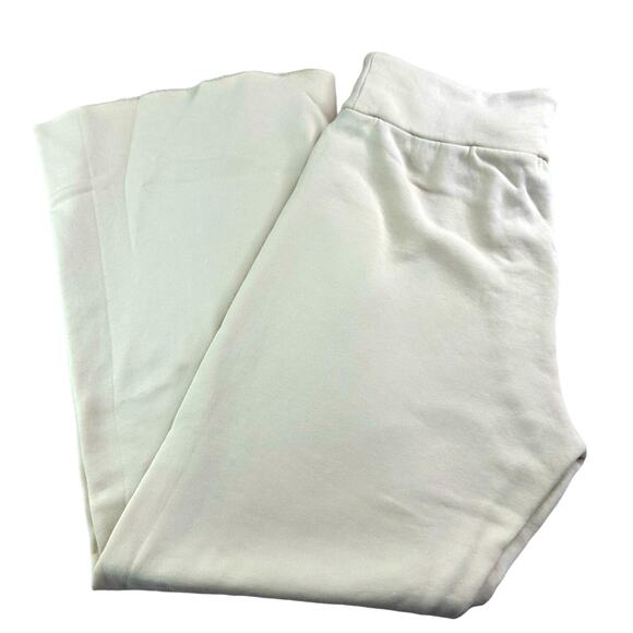 Wildfox Rough Hem Wide Leg Joggers Sweatpants Lounge Pants - BEIGE CREAM - Picture 5 of 5